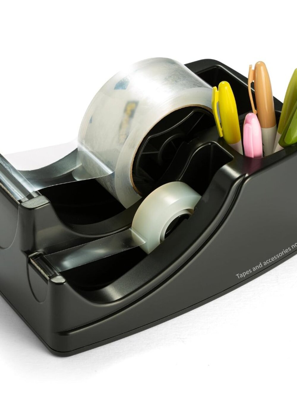 2-in-1 Heavy Duty Tape Dispenser - Fits 1 Inch and 3-Inch Cores, Weighted 5.5 lb